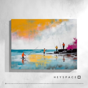 Four men fishing | Canvas
