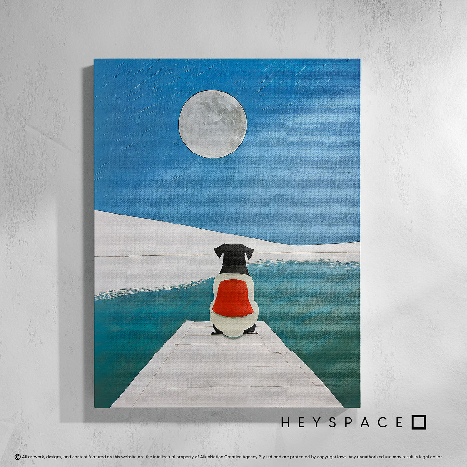 Pug Looking at the Moon | Canvas