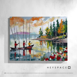 Three men on a boat | Canvas