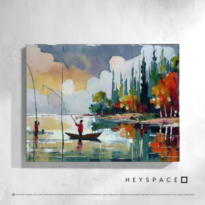 Two men fishing | Canvas