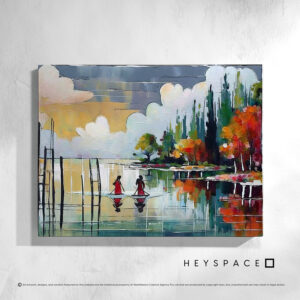 Two women fishing | Canvas