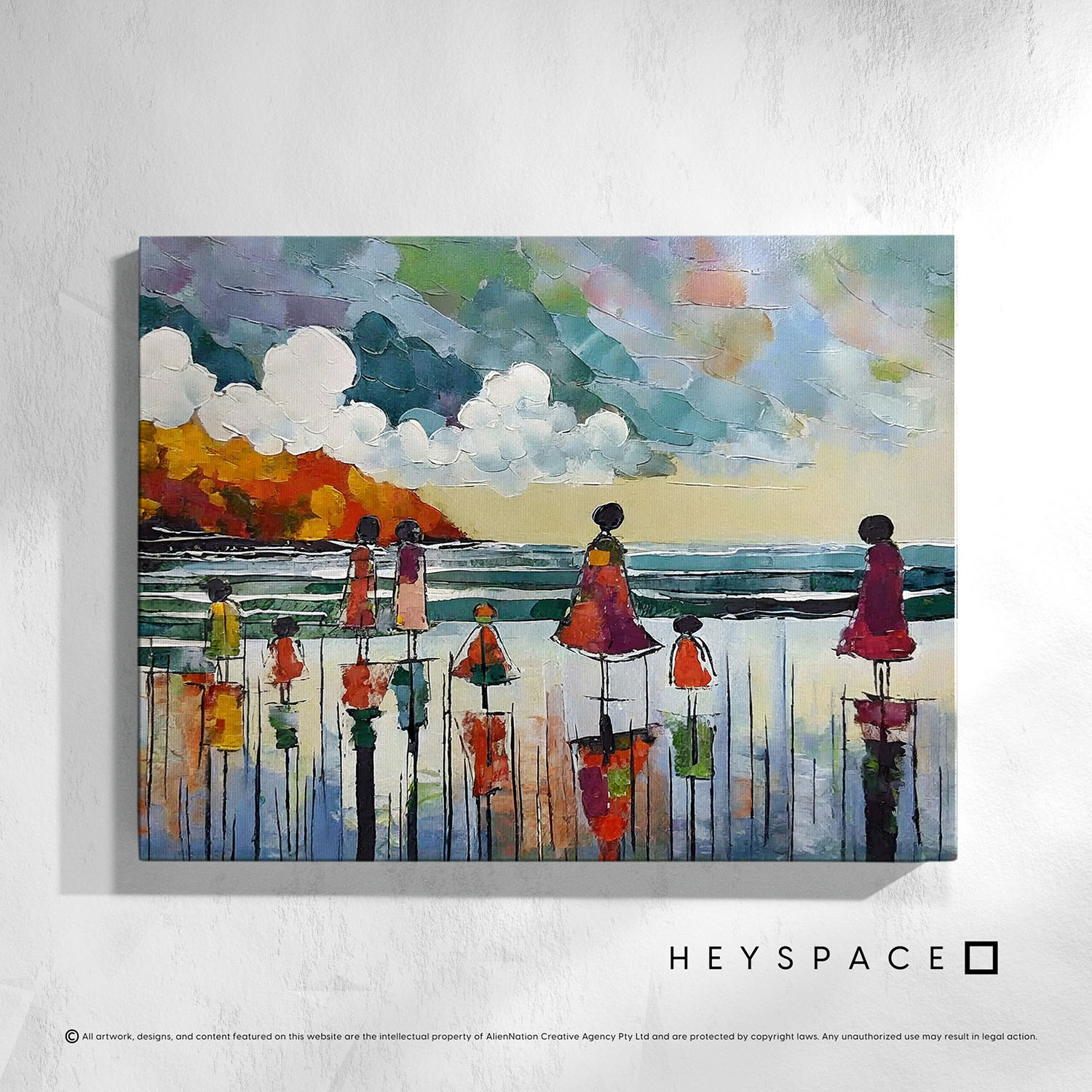 Family on the beach | Canvas