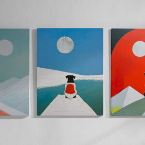 Pug and the moon collection | Canvas Set