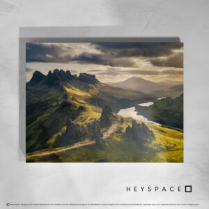 Mountainous Grassy River | Canvas
