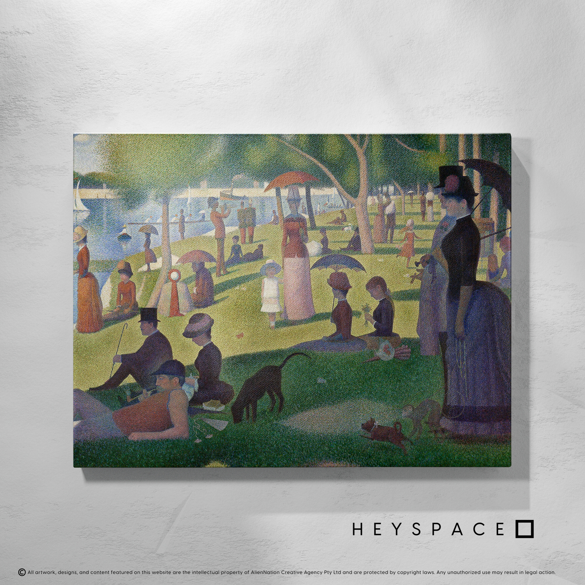 A Sunday Afternoon on La Grande Jatte by Georges Seurat Stretched Canvas Print HeySpace