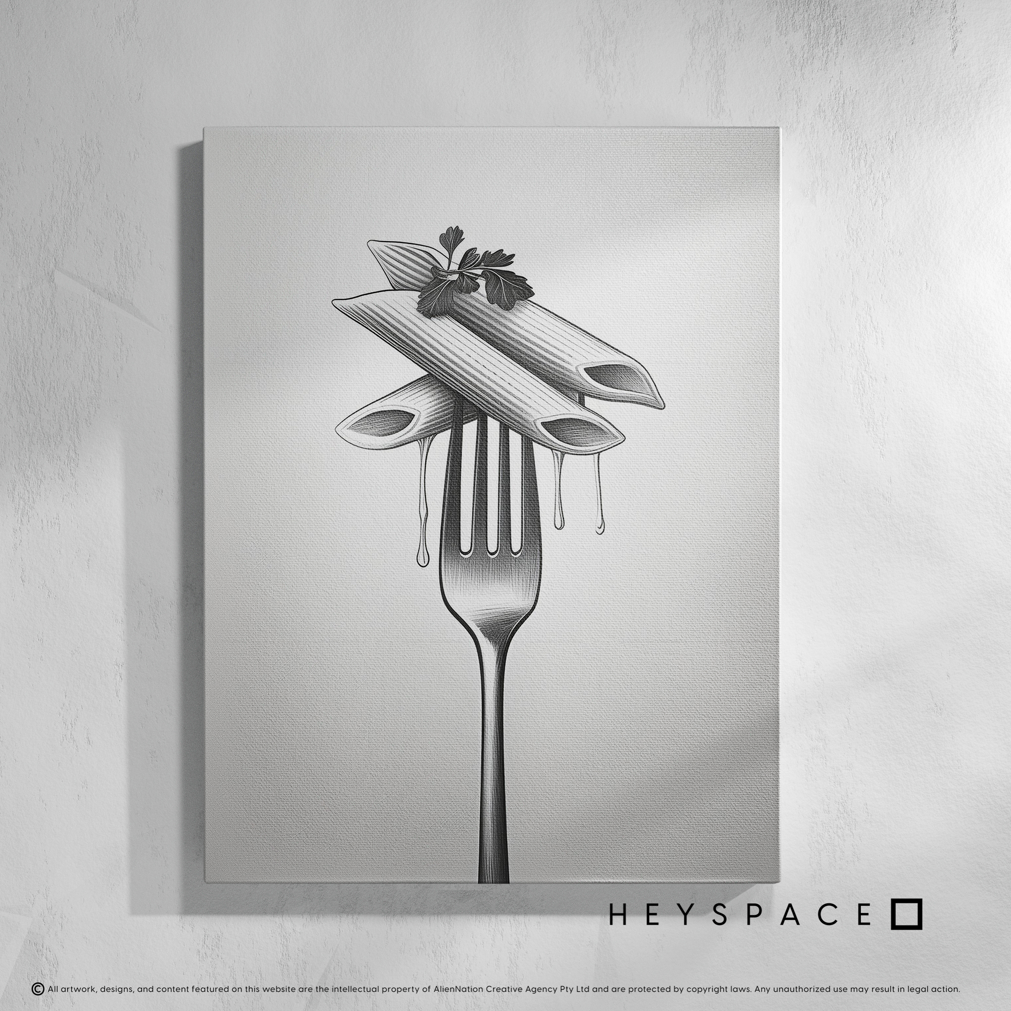 Penne Pasta on a Fork