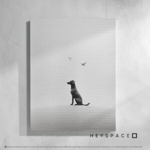 Minimalist Dog and Birds