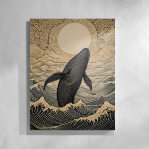 Elegant Whale Jumping Out the Ocean