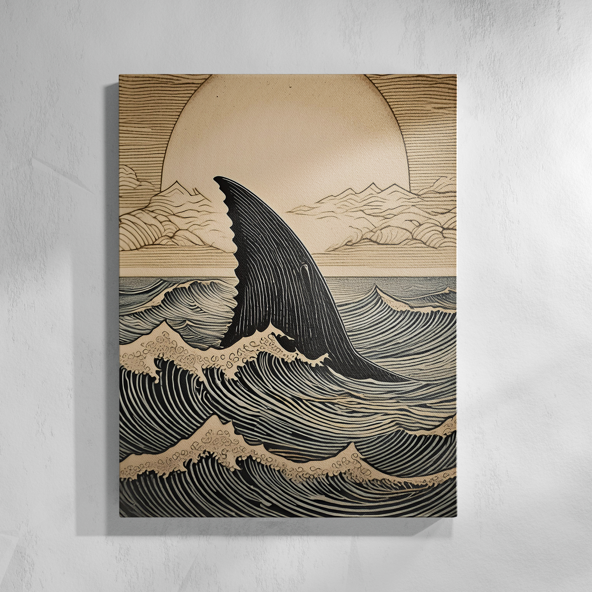 Elegant Whale Fin in the Ocean